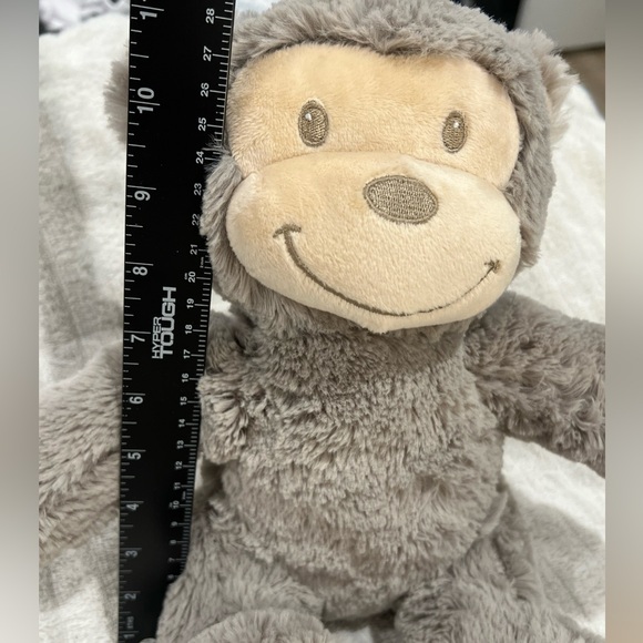 Silver One Intl Gray & Tan Plush Monkey 11” sitting pose, very soft - Picture 5 of 9